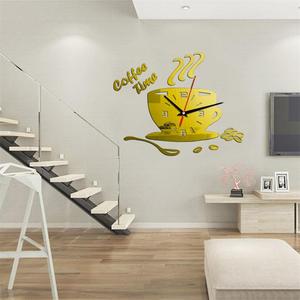 Creativo fai <span class=keywords><strong>da</strong></span> te acrilico specchio orologio <span class=keywords><strong>da</strong></span> <span class=keywords><strong>parete</strong></span> minimalista decorazione per la casa silenzioso tazza di caffè adesivo <span class=keywords><strong>da</strong></span> <span class=keywords><strong>parete</strong></span> orologio al quarzo - Product Image 6