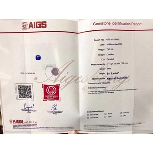 Aigesheng đồ trang sức mỹ 18K tự nhiên Sri Lanka hoàng gia màu xanh sapphire Vòng Mặt dây chuyền sử dụng kép mà không có chuỗi với aigs giấy chứng nhận - Product Image 6
