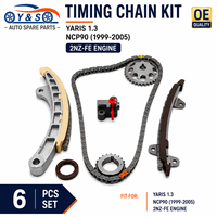 Nouveau kit de chaîne de distribution YS pour moteur Echo Platz Belta NCP90 1.3L 2NZ-FE 16V DOHC L4 1999-2005, 6 pièces en acier allié, garantie 12 mois, qualité OE