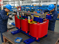 Transformateur de puissance sec triphasé SCBH15 11kV 250kVA-2500kVA à faible perte avec enroulement en cuivre