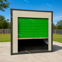 Conteneur de stockage en acier démontable, unité de stockage modulaire en kit avec porte enroulable pour stockage extérieur