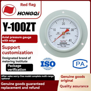 Bandeira vermelha Marca <span class=keywords><strong>Y</strong></span>-<span class=keywords><strong>100ZT</strong></span> 1.6 Nível Digital Water <span class=keywords><strong>Pressure</strong></span> <span class=keywords><strong>Gauge</strong></span> 100mm Axial Edge Instrumento Instrumentos de Medição - Product Image 2