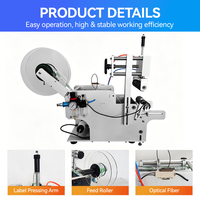 Étiqueteuse semi-automatique de bureau LK-80 pour étiquettes adhésives, idéale pour les boîtes de conserve, les pots, les bouteilles rondes en PET, en plastique et en verre.