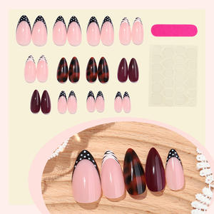 <span class=keywords><strong>Faux</strong></span> ongles à porter, longueur moyenne, motif léopard, motif <span class=keywords><strong>vache</strong></span>, finis, 24 pièces, pointes d'ongles en gros, vente chaude - Product Image 3