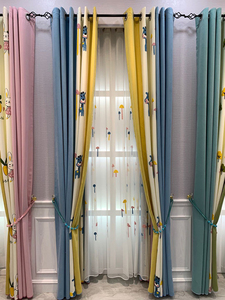 Del fumetto del ricamo-giraffa carino cuciture <span class=keywords><strong>tende</strong></span> <span class=keywords><strong>per</strong></span> la camera dei bambini - Product Image 3