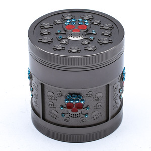 Nouveau moulin à tabac en diamant, design crânes, moulin à herbes en métal à quatre couches, moulin à épices <span class=keywords><strong>de</strong></span> 52 mm - Product Image 5