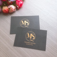 Tarjeta de Visita de Papel de Impresión Mate Gris con Logotipo de Lámina Dorada de Lujo de Tamaño Estándar Personalizado
