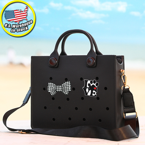 Customizable EVA Beach Tote Bag with Clog Charm Handbags DIY Hole Charm Perfect for Outing Pool Summer Lady Bag Handbags