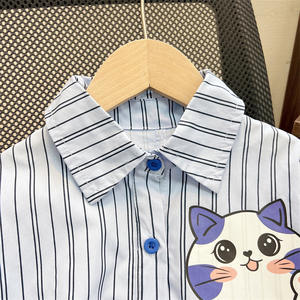 ชุดเสื้อผ้าสำหรับเด็กผู้หญิง2ชิ้นชุดเสื้อผ้าเด็กลายการ์ตูนผูกโบว์น่ารักชุดเสื้อผ้าสำหรับแมว + กางเกงยีนส์ใหม่ฤดูใบไม้ผลิ - Product Image 5