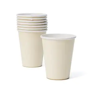 Tazas de café personalizadas con logotipo, tazas de café desechables de papel de pared simple y doble, tazas recubiertas de Pla biodegradables con tapas