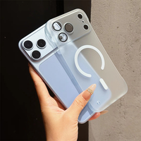 Coque magnétique ultra-fine transparente mate pour iPhone 18, 17, 16, 15, 14 Pro, coque sans cadre pour iPhone 18 Pro Max