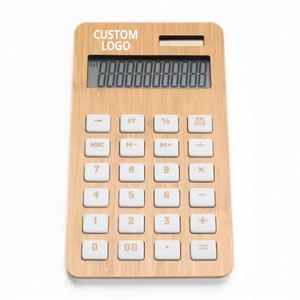 Calculadora de Bambú Ecológica, Portátil, para Estudiantes, Finanzas, Oficina, Aprendizaje, con Pantalla de 12 Dígitos - Product Image 1
