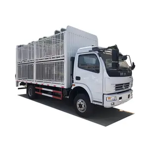 euro 110 tubo Suppliers-Cheap Galvanized pipe Poultry Carrier Truck 2 layers 4.2 m pig transport truck For Sale