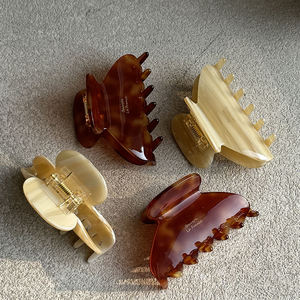 مشبك سمك القرش الفرنسي البسيط من DOWELL ، نسيج أسيتات للنساء ، إكسسوارات شعر متوسطة الحجم - Product Image 4