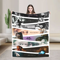 Selimut Ariana Singer Album Tour Grande, Selimut Lembut Hangat Bahan Flanel untuk Tempat Tidur, Sofa, Kamar Tidur, Ruang Tamu, Dekorasi, Hadiah untuk Penggemar