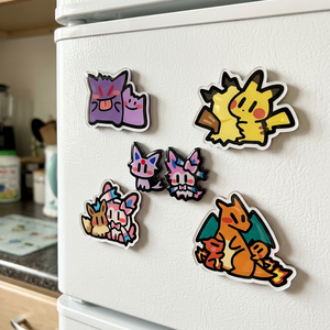 YQ Kartu Fan Art Pokemoned Chibi Magnet Kulkas Mini Aksesoris Lucu Blind Bag Figur Koleksi Mainan Kartun Set Dekorasi Grosir