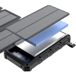 Panel Solar plegable para teléfono, cargador portátil de 10000mah, cargador Led, baterías y suministros de energía