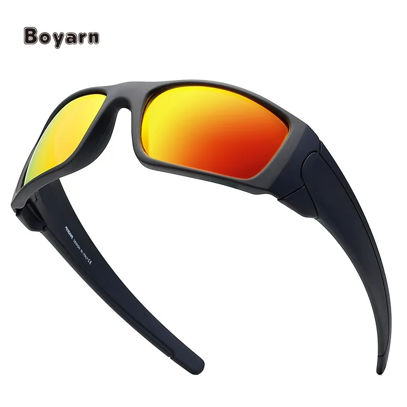 Boyarn yeni açık rahat TR90 polarize spor güneş erkekler kare bisiklet balıkçılık sörf güneş gözlüğü Shades