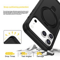 Coque de protection antichoc en PC+TPU avec support magnétique, design armure couleur bonbon pour iPhone 17 Pro Max 16 15 14 Plus