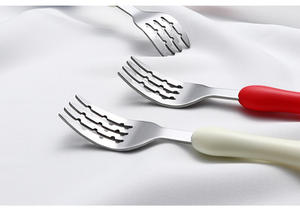 Enfants cuillère à soupe enfants fourchette ensemble bébé alimentation en acier inoxydable manger couverts bébé formation Spork dessin animé <span class=keywords><strong>Minnie</strong></span> - Product Image 3