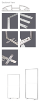 Boîte à lumière SEG verticale standard JY-TF80 1000x2000mm, LED haute luminosité, connexion filaire, cadre en aluminium, résistant aux intempéries, sans outil