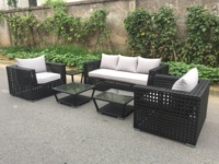 Ensemble de meubles d'extérieur 6 pièces avec Table basse, canapé en rotin, chaise longue, meuble de terrasse pour l'extérieur