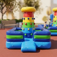 Tour d'escalade gonflable commerciale pour événements extérieurs – Jeu de défi d'escalade