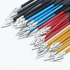 <span class=keywords><strong>Flechas</strong></span> cortas de 6,7 pulgadas, paletas de plástico, <span class=keywords><strong>flechas</strong></span> cortas de aluminio, <span class=keywords><strong>flechas</strong></span> de caza con puntas anchas atornilladas, 6 unids/pack - Product Image 3