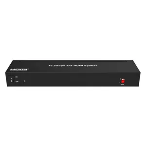 Factory Direct HDMI 4K 10.2Gbps 1x8 répartiteur Distributeur vidéo EDID sur étagère Distributeur vidéo 1 entrée 8 sorties 4K HD