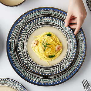 Sáng Tạo Lòng-Tráng Men Gốm Bữa Ăn Tối Tấm Tây Bít Tết Mì Tấm Underglaze Màu Ăn Sáng Món Ăn Hộ Gia Đình Thiết Lập Cho Bán Buôn - Product Image 4