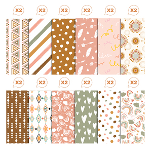 WW014 patrón Floral papel Groovy Boho Arco Iris álbum de recortes Tarjeta de papel para fiesta de cumpleaños hacer álbum de recortes - Product Image 5