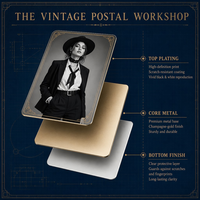Carte commémorative en métal 3D personnalisée, thème Atelier Postal Vintage, carte d'histoire postale artistique, Or, Argent, Noir, Médaille Souvenir, Cadeau