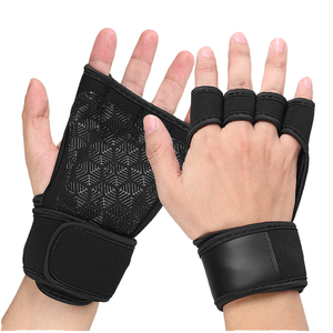 <b>Half</b> Finger Fitness Gloves PU Leather Mesh Adjustable Wrist Strap Non <b>Slip</b> Breathable Gym Weight Lifting Unisex - Product Image 1