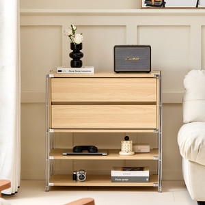 Bauhaus Style <b>Storage</b> <b>Cabinet</b> 3 Tier Mobile Living Room Magazine Shelf With Wheels For Home Organization - Product Image 4