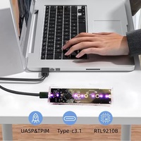 Caja Transparente para Disco Duro M2 RGB, NGFF NVME SATA PCIe, Protocolo Dual, 10Gbps, SSD, Disco de Estado Sólido, Carcasa para Disco Duro de 4T