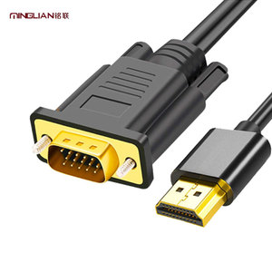 Mạ Vàng HD-MI Để <span class=keywords><strong>VGA</strong></span> 1.8M Cable (Nam Để Nam) Audio Video Cable Cho Máy Tính Máy Tính Để Bàn Máy Tính Xách Tay PC - Product Image 1