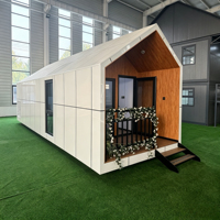 Maison modulaire préfabriquée de 20 et 40 pieds, type chalet ou maison à ossature en A, pour solutions de projets de glamping, d'éco-lodges et de complexes hôteliers, et usage commercial