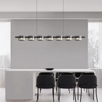 Suspension LED Moderne de Luxe à Hauteur Réglable, Taille Moyenne, en Verre, Style Nordique pour Salon, Chambre et Salle à Manger