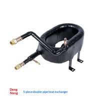 Échangeur de chaleur tubulaire Deneng Pompe à chaleur air-eau Bobine coaxiale Condenseur Radiateur Laiton Garantie 1 an