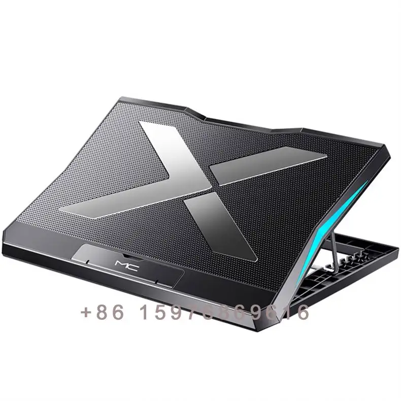 OEM High quality black six fan laptop cooling pad gaming notebook cooler radiator