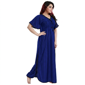 New Style Breathable Moroccan <b>Kaftan</b> Dress Batwing Wide Sleeve VNeck Polyester Regular Fit Floor Length Casual Evening Party - Product Image 1