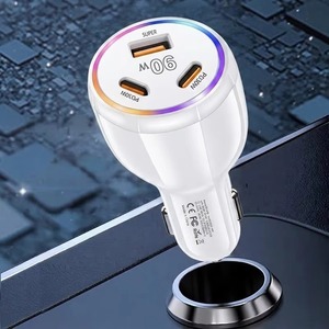 ที่ชาร์จในรถยนต์ 90W 3 พอร์ต PD3.0 QC3.0 ชาร์จเร็ว อะแดปเตอร์ที่จุดบุหรี่ สำหรับ iPhone Samsung Xiaomi - Product Image 3