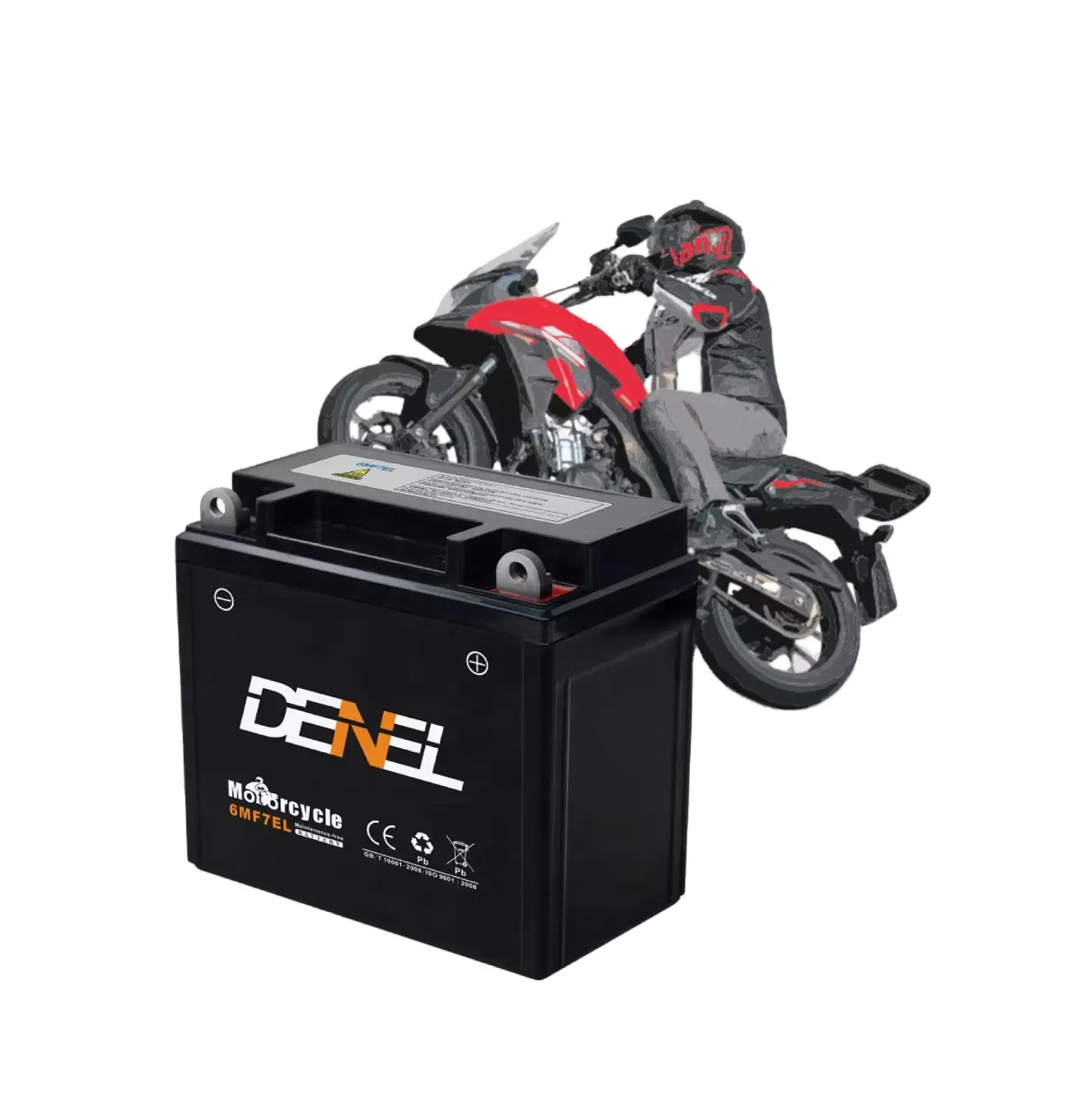 DENEL 12V 7Ah Motorrad/Auto Starter Batterie Blei-Säure Batterie