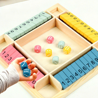 Jeu de dés en bois pour 4 joueurs, jeu de société de table pour apprendre les nombres, jouet Montessori, vente en gros, OEM ODM
