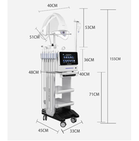 Nouvelle machine de beauté faciale portable 11-en-1 pour oxygénation, thérapie CO2, dôme facial à oxygène et peeling jet.