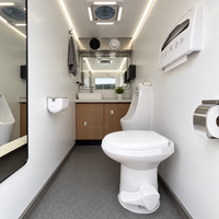 Cogsun Remorque Sanitaire Mobile Intérieure Personnalisée, Toilettes Portables Faciles à Nettoyer pour Flotte de Location