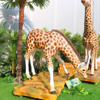 Decoraciones de Esculturas Animatrónicas de Animales de Safari para Parques Zoológicos, Resistentes al Agua para Exteriores, Jirafa con Sensor Infrarrojo de Encendido