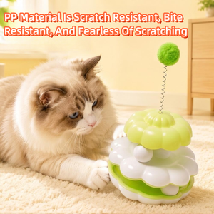 Jouet interactif multifonctionnel pour chat avec boule sur poteau, plume à ressort, baguette et ornement nuage pour chaton - Product Image 4