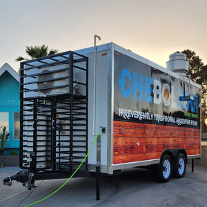 รถเข็นอาหารเคลื่อนที่ทำจากอลูมิเนียมสแตนเลสสำหรับร้านค้าปลีกอาหารบาร์บีคิวไอศกรีมรถลากอาหารจานด่วนใหม่จากอเมริกา - Product Image 1