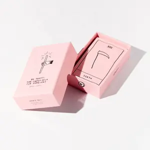 Card Paper Boxes Skin Care Packaging Packaging Cosmetic Art Paper Luxury Wedding Packaging Gift Business Christmas with Lid Pink